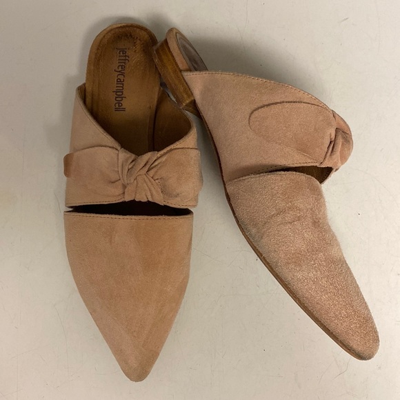 Jeffrey Campbell Shoes - Jeffrey Campbell Charlie Pink Suede Slip On Mule Flat Shoes Size 7M